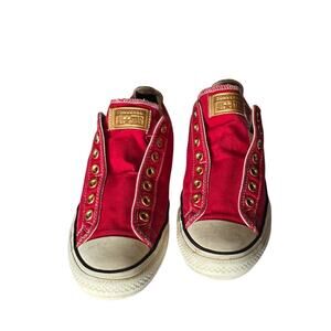 Converse You All-Stars Women's Red and Gold No Laces Slip-On Sneakers 10.5